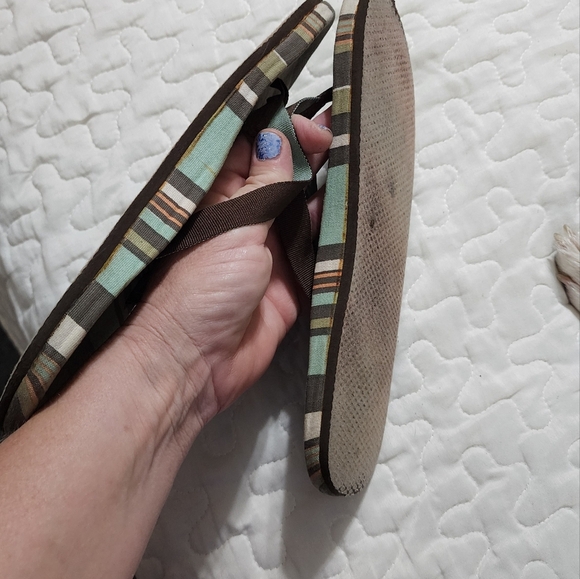 Sahara Fabric striped flip flops sandals - Picture 5 of 7